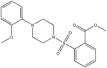 methyl 2-{[4-(2-methoxyphenyl)piperazino]sulfonyl}benzoate 化学構造式