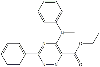 ethyl 5-(methylanilino)-3-phenyl-1,2,4-triazine-6-carboxylate 化学構造式