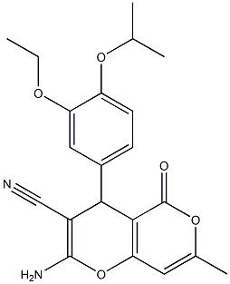 2-amino-4-(3-ethoxy-4-isopropoxyphenyl)-7-methyl-5-oxo-4H,5H-pyrano[4,3-b]pyran-3-carbonitrile