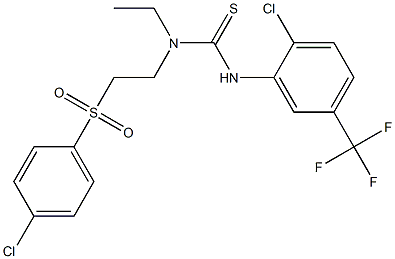 N-{2-[(4-chlorophenyl)sulfonyl]ethyl}-N'-[2-chloro-5-(trifluoromethyl)phenyl]-N-ethylthiourea 结构式