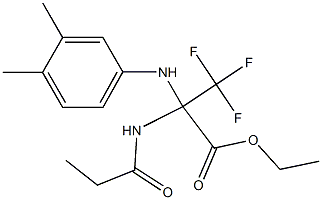 ethyl 2-(3,4-dimethylanilino)-3,3,3-trifluoro-2-(propionylamino)propanoate Structure