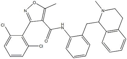 N4-{2-[(2-methyl-1,2,3,4-tetrahydroisoquinolin-1-yl)methyl]phenyl}-3-(2,6-dichlorophenyl)-5-methylisoxazole-4-carboxamide,,结构式