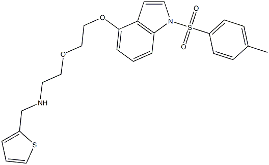 2-[2-({1-[(4-methylphenyl)sulfonyl]-1H-indol-4-yl}oxy)ethoxy]-N-(2-thienylmethyl)-1-ethanamine,,结构式