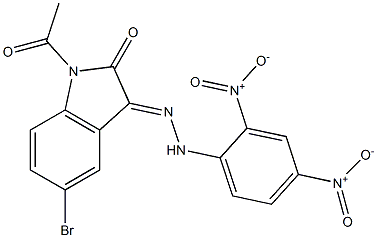 1-acetyl-5-bromo-3-[2-(2,4-dinitrophenyl)hydrazono]indolin-2-one 结构式