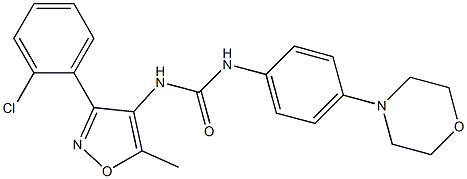 N-[3-(2-chlorophenyl)-5-methylisoxazol-4-yl]-N'-(4-morpholinophenyl)urea,,结构式