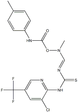 N-[3-chloro-5-(trifluoromethyl)-2-pyridinyl]-N'-((E)-{methyl[(4-toluidinocarbonyl)oxy]amino}methylidene)thiourea Structure