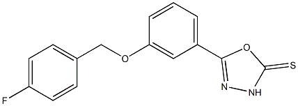 5-{3-[(4-fluorobenzyl)oxy]phenyl}-1,3,4-oxadiazole-2(3H)-thione 化学構造式