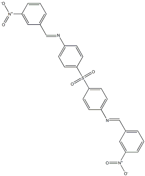 N1-(3-nitrobenzylidene)-4-({4-[(3-nitrobenzylidene)amino]phenyl}sulfonyl)aniline 结构式