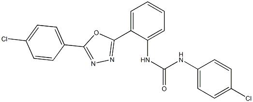 N-(4-chlorophenyl)-N'-{2-[5-(4-chlorophenyl)-1,3,4-oxadiazol-2-yl]phenyl}urea Struktur