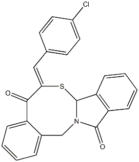 6-[(Z)-(4-chlorophenyl)methylidene]-6H-isoindolo[2,1-b][4,2]benzothiazocine-5,12(7aH,14H)-dione 结构式