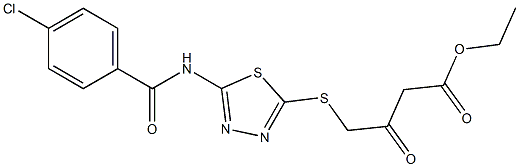 ethyl 4-({5-[(4-chlorobenzoyl)amino]-1,3,4-thiadiazol-2-yl}thio)-3-oxobutanoate Struktur