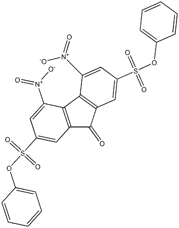 diphenyl 4,5-dinitro-9-oxo-9H-fluorene-2,7-disulfonate,,结构式