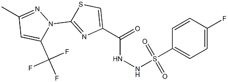 4-fluoro-N'-({2-[3-methyl-5-(trifluoromethyl)-1H-pyrazol-1-yl]-1,3-thiazol-4-yl}carbonyl)benzenesulfonohydrazide