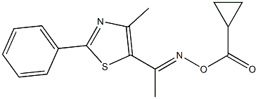 N-[(cyclopropylcarbonyl)oxy]-N-[(E)-1-(4-methyl-2-phenyl-1,3-thiazol-5-yl)ethylidene]amine 化学構造式