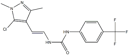 N-[2-(5-chloro-1,3-dimethyl-1H-pyrazol-4-yl)vinyl]-N'-[4-(trifluoromethyl)phenyl]urea 化学構造式