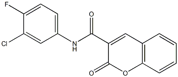 N3-(3-chloro-4-fluorophenyl)-2-oxo-2H-chromene-3-carboxamide,,结构式