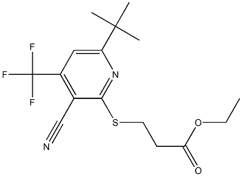 ethyl 3-{[6-(tert-butyl)-3-cyano-4-(trifluoromethyl)-2-pyridinyl]sulfanyl}propanoate Structure