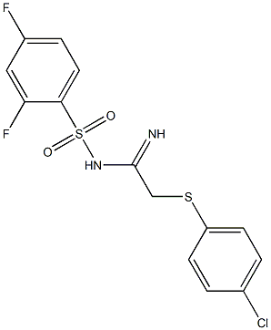 N1-{2-[(4-chlorophenyl)thio]ethanimidoyl}-2,4-difluorobenzene-1-sulfonamide Struktur