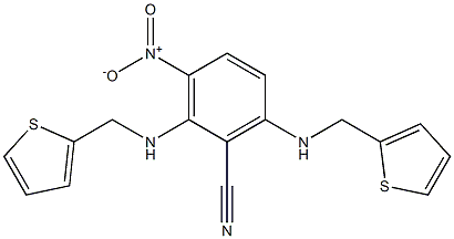 3-nitro-2,6-di[(2-thienylmethyl)amino]benzonitrile 结构式