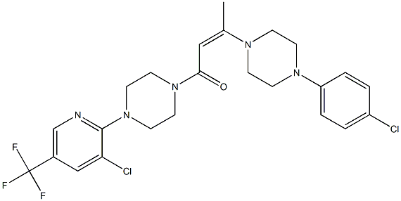 3-[4-(4-chlorophenyl)piperazino]-1-{4-[3-chloro-5-(trifluoromethyl)-2-pyridinyl]piperazino}-2-buten-1-one Structure