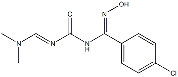 N-[(4-chlorophenyl)(hydroxyimino)methyl]-N'-[(dimethylamino)methylidene]ure a Structure