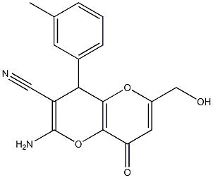 2-amino-6-(hydroxymethyl)-4-(3-methylphenyl)-8-oxo-4,8-dihydropyrano[3,2-b]pyran-3-carbonitrile