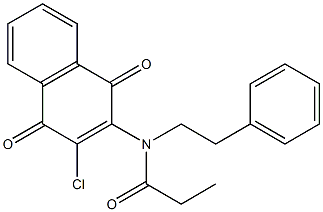 N-(3-chloro-1,4-dioxo-1,4-dihydro-2-naphthalenyl)-N-phenethylpropanamide Structure