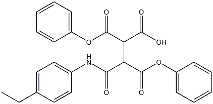 4-(4-ethylanilino)-4-oxo-2,3-di(phenoxycarbonyl)butanoic acid Structure