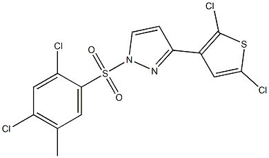 1-[(2,4-dichloro-5-methylphenyl)sulfonyl]-3-(2,5-dichloro-3-thienyl)-1H-pyrazole,,结构式