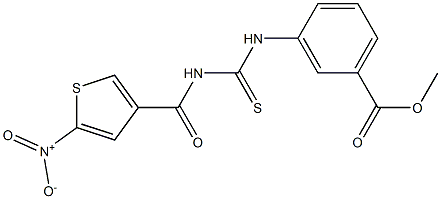 methyl 3-[({[(5-nitro-3-thienyl)carbonyl]amino}carbothioyl)amino]benzoate Structure