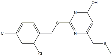 2-[(2,4-dichlorobenzyl)sulfanyl]-6-[(methylsulfanyl)methyl]-4-pyrimidinol,,结构式