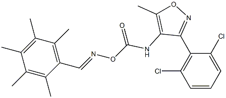 3-(2,6-dichlorophenyl)-5-methyl-4-{[({[(2,3,4,5,6-pentamethylphenyl)methylene]amino}oxy)carbonyl]amino}isoxazole Structure