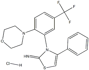 3-[2-morpholino-5-(trifluoromethyl)phenyl]-4-phenyl-2,3-dihydro-1,3-thiazol-2-imine hydrochloride Structure