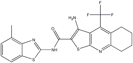 3-amino-N-(4-methyl-1,3-benzothiazol-2-yl)-4-(trifluoromethyl)-5,6,7,8-tetrahydrothieno[2,3-b]quinoline-2-carboxamide Structure