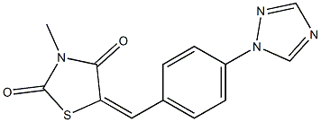 3-methyl-5-{(Z)-[4-(1H-1,2,4-triazol-1-yl)phenyl]methylidene}-1,3-thiazolane-2,4-dione,,结构式