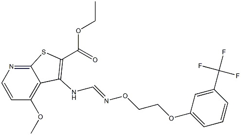 ethyl 4-methoxy-3-{[({2-[3-(trifluoromethyl)phenoxy]ethoxy}imino)methyl]amino}thieno[2,3-b]pyridine-2-carboxylate Structure