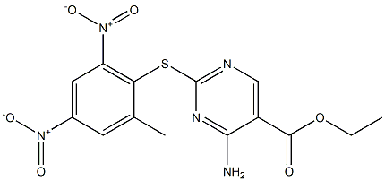 ethyl 4-amino-2-[(2-methyl-4,6-dinitrophenyl)thio]pyrimidine-5-carboxylate Struktur