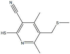 2-mercapto-4,6-dimethyl-5-[(methylthio)methyl]nicotinonitrile,,结构式
