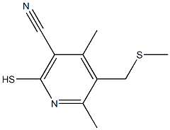 2-mercapto-4,6-dimethyl-5-[(methylthio)methyl]nicotinonitrile 结构式