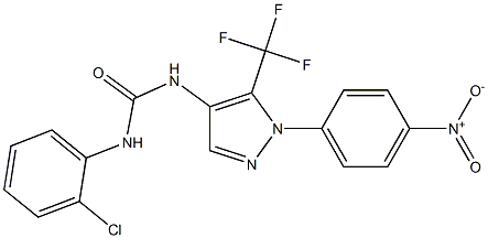N-(2-chlorophenyl)-N'-[1-(4-nitrophenyl)-5-(trifluoromethyl)-1H-pyrazol-4-yl]urea Struktur
