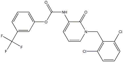 3-(trifluoromethyl)phenyl N-[1-(2,6-dichlorobenzyl)-2-oxo-1,2-dihydro-3-pyridinyl]carbamate 结构式