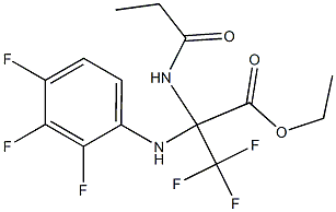 ethyl 3,3,3-trifluoro-2-(propionylamino)-2-(2,3,4-trifluoroanilino)propanoate,,结构式