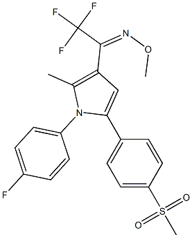 2,2,2-trifluoro-1-{1-(4-fluorophenyl)-2-methyl-5-[4-(methylsulfonyl)phenyl]-1H-pyrrol-3-yl}-1-ethanone O-methyloxime 结构式