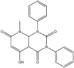 5-hydroxy-8-methyl-1,3-diphenyl-1,2,3,4,4a,7,8,8a-octahydropyrido[2,3-d]pyrimidine-2,4,7-trione Struktur