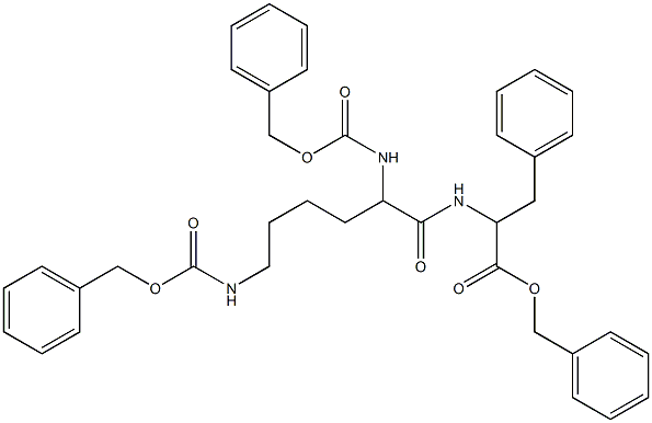 benzyl 2-[(2,6-bis{[(benzyloxy)carbonyl]amino}hexanoyl)amino]-3-phenylpropanoate 结构式