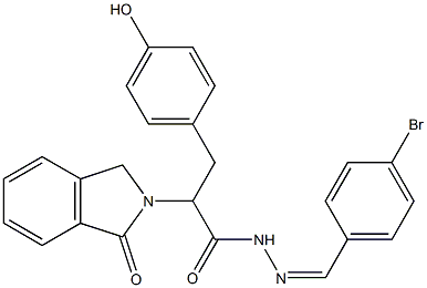  N'-[(Z)-(4-bromophenyl)methylidene]-3-(4-hydroxyphenyl)-2-(1-oxo-1,3-dihydro-2H-isoindol-2-yl)propanohydrazide