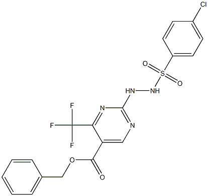 benzyl 2-{2-[(4-chlorophenyl)sulfonyl]hydrazino}-4-(trifluoromethyl)pyrimidine-5-carboxylate Struktur