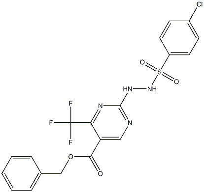 benzyl 2-{2-[(4-chlorophenyl)sulfonyl]hydrazino}-4-(trifluoromethyl)pyrimidine-5-carboxylate,,结构式