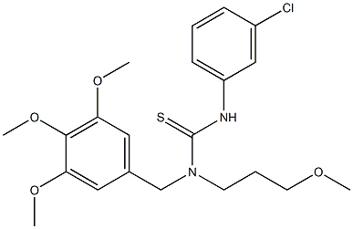 N'-(3-chlorophenyl)-N-(3-methoxypropyl)-N-(3,4,5-trimethoxybenzyl)thiourea,,结构式