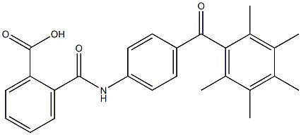 2-{[4-(2,3,4,5,6-pentamethylbenzoyl)anilino]carbonyl}benzoic acid Struktur